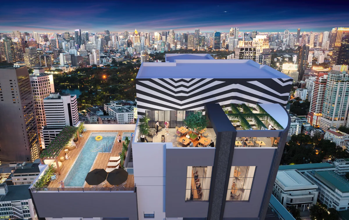Rooftop com piscina panorâmica